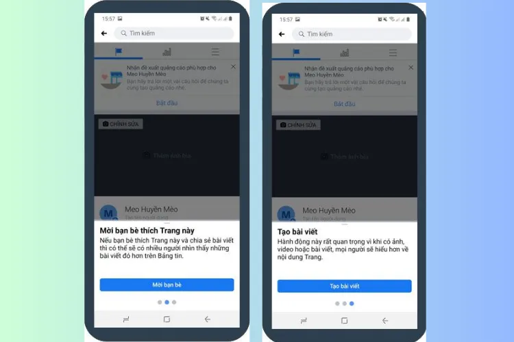 Nhập tên người dùng và thêm nút liên hệ (CTA) giúp tăng tỷ lệ chuyển đổi khi làm theo cách tạo page bán hàng facebook