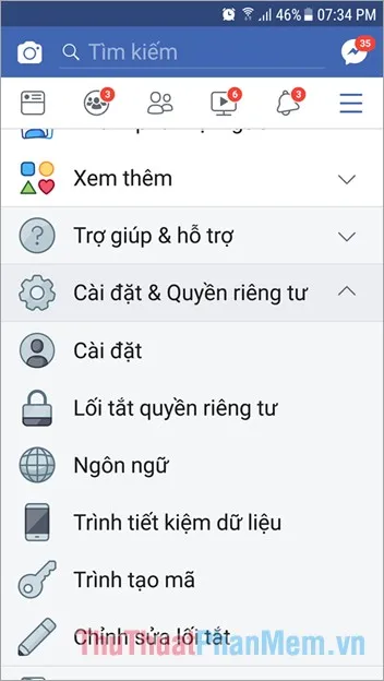 Như vậy Facebook của bạn sẽ được thay đổi ngôn ngữ