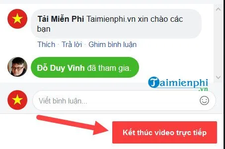 Nút kết thúc video trực tiếp trên Facebook