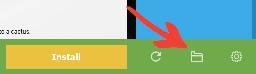 Nút mở thư mục trong TLauncher