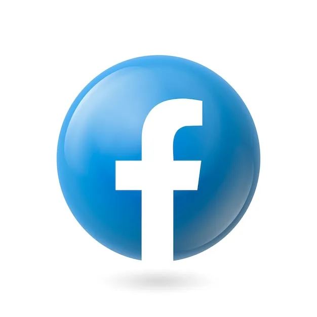 Premium Vector Icon Facebook với hiệu ứng 3D