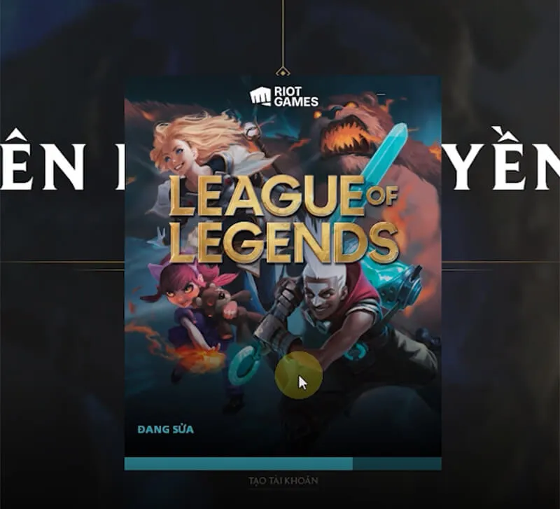 Quá trình cài đặt Riot Client đang diễn ra