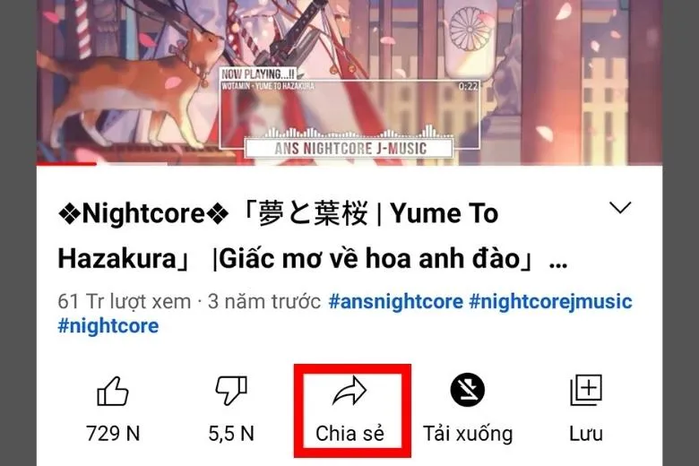 Sao chép đường dẫn video YouTube để tải nhạc
