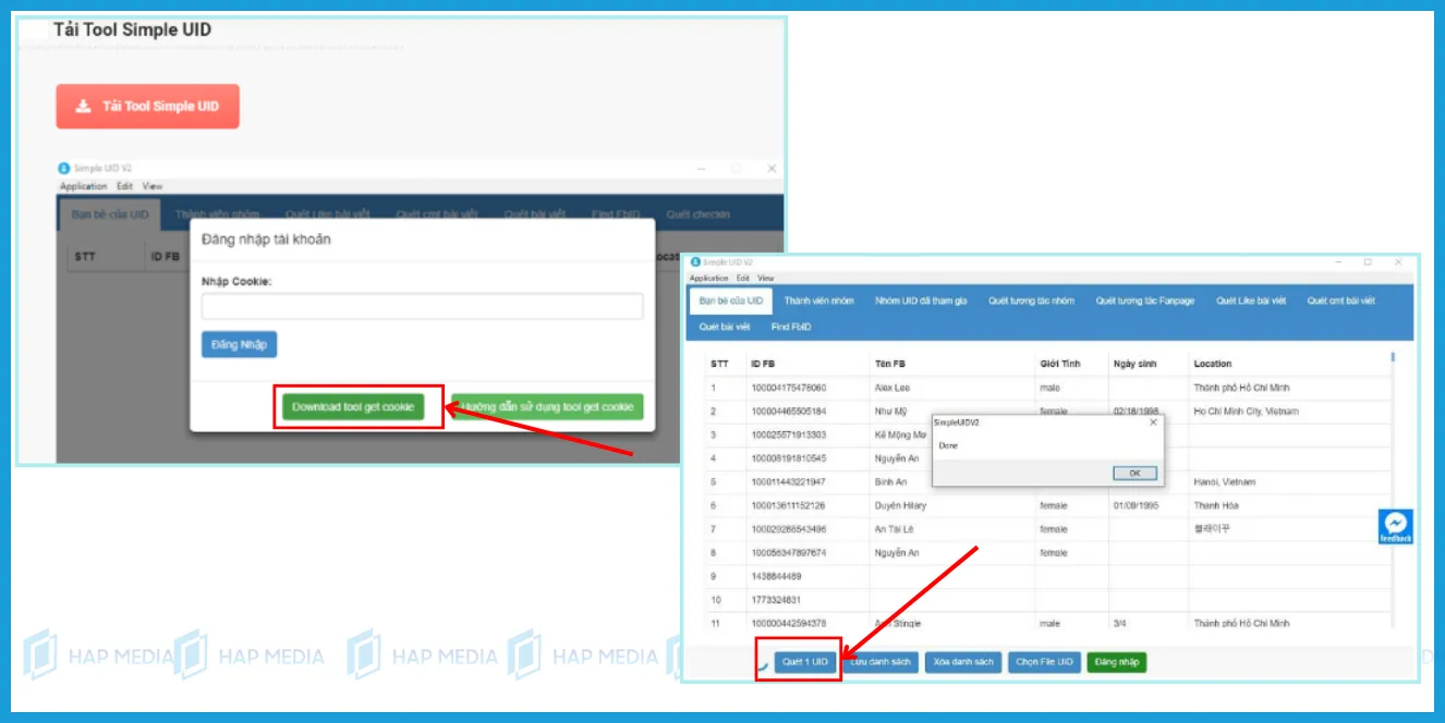 Sao chép liên kết tài khoản để tìm ID