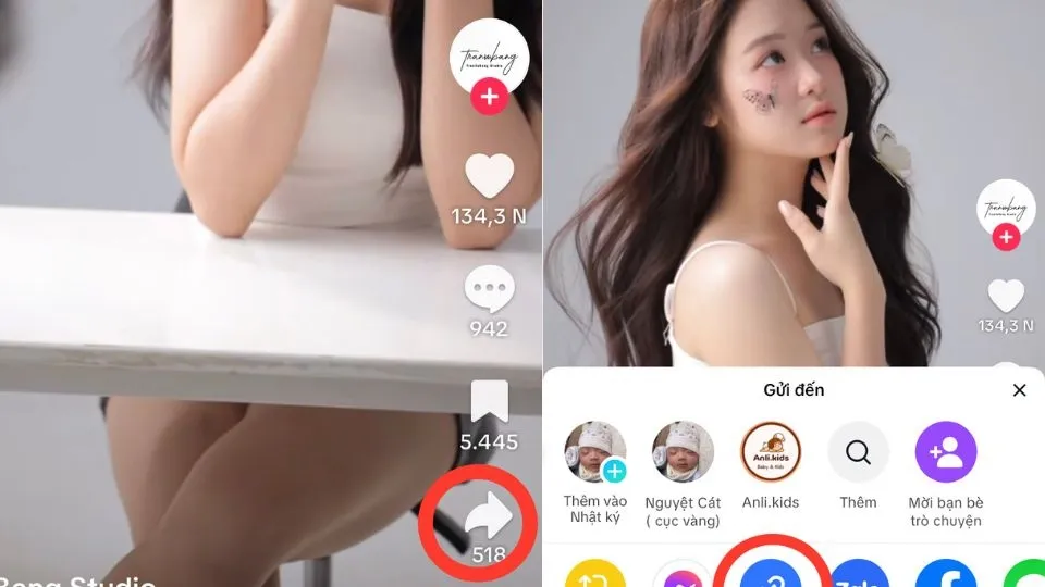 Sao chép liên kết video muốn tải về trên Tiktok