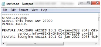 Sao chép và dán mã cấp phép từ Keygen vào file services.txt của Licensing 10.1
