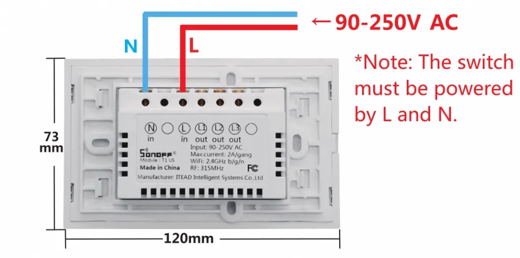 Sơ đồ đấu dây chi tiết cho công tắc âm tường Sonoff TX 3 nút