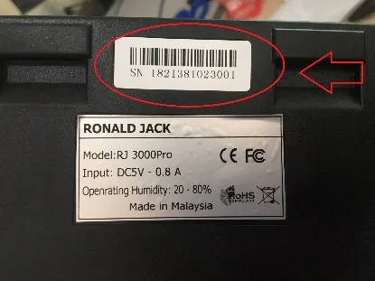 Số Seri máy chấm công Wise Eye On 39 in trên vỏ máy