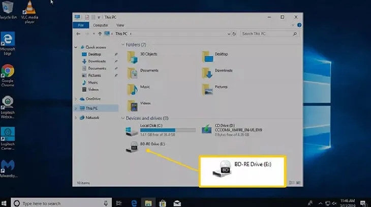Sử dụng ổ đĩa trên máy tính để thiết lập webcam