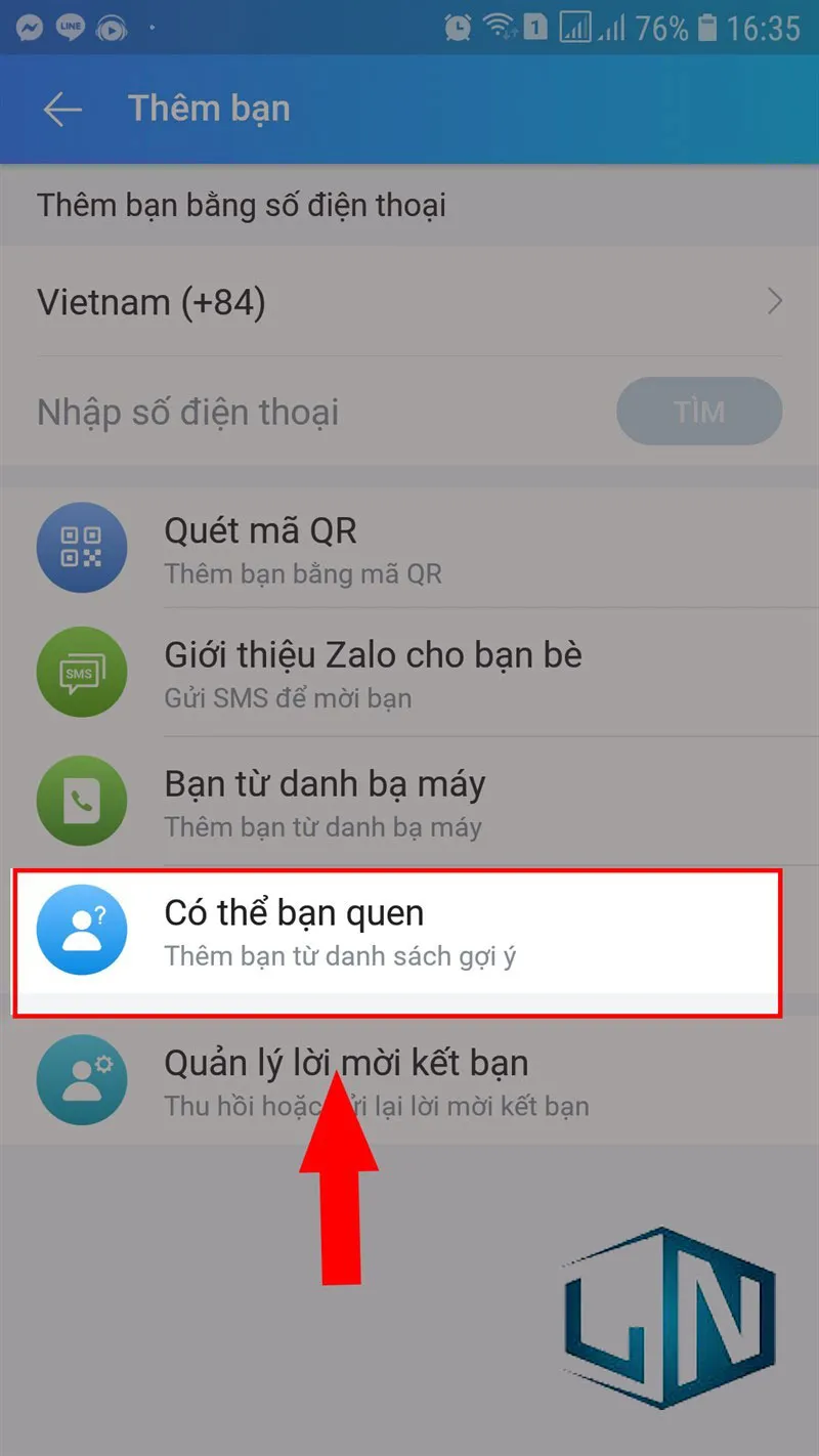 Sử dụng tính năng gợi ý kết bạn từ danh bạ và bạn chung trên Zalo