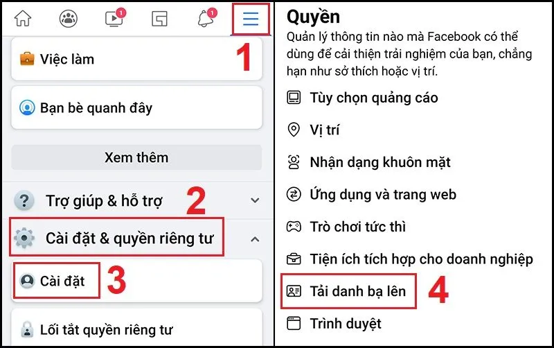Sử dụng tính năng gợi ý thêm bạn bè qua danh bạ để gộp bạn bè