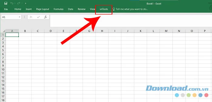 Tab VnTools xuất hiện trên thanh công cụ Ribbon của Excel sau khi cài đặt thành công