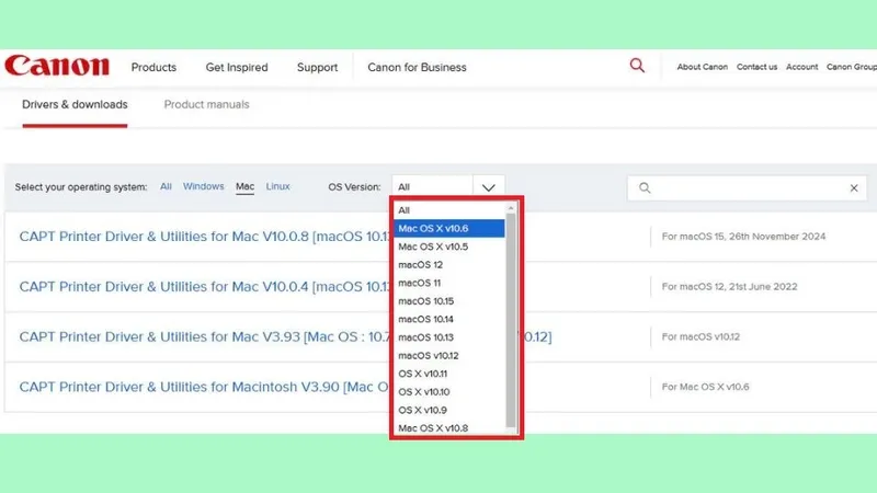 Tải driver phù hợp