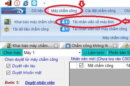 Tải dữ liệu nhân viên về máy tính Wise Eye On 39
