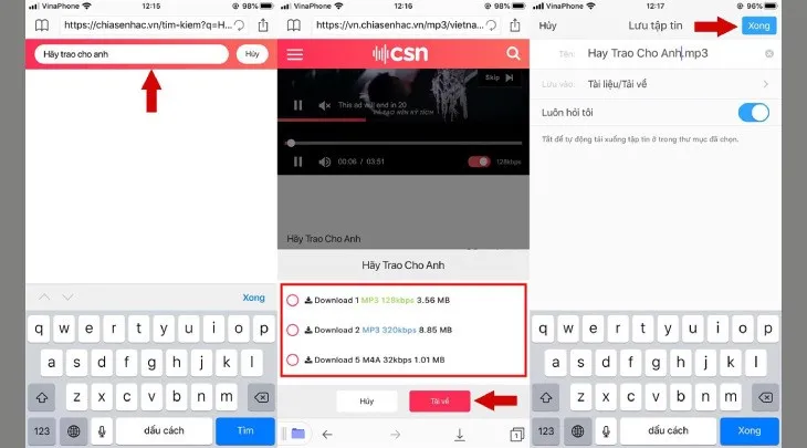 Tải file nhạc về iPhone và lưu trong iCloud