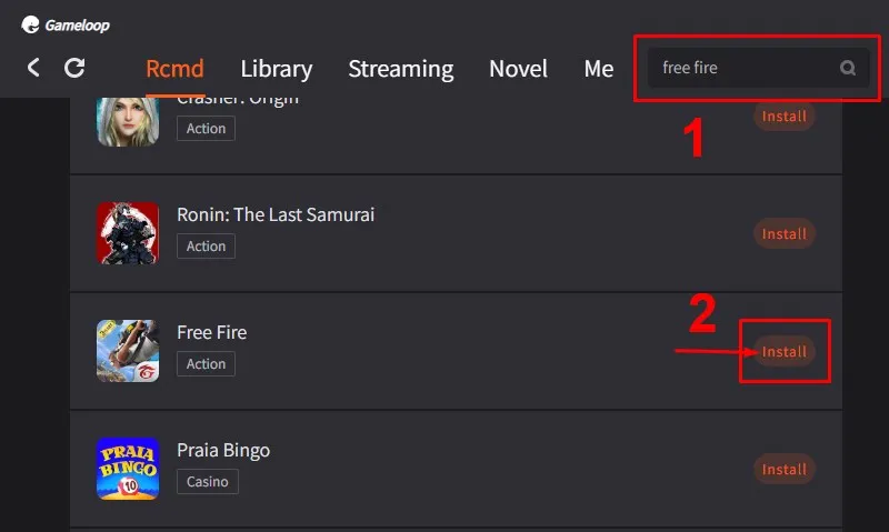 Tải game Free Fire về máy thông qua GameLoop