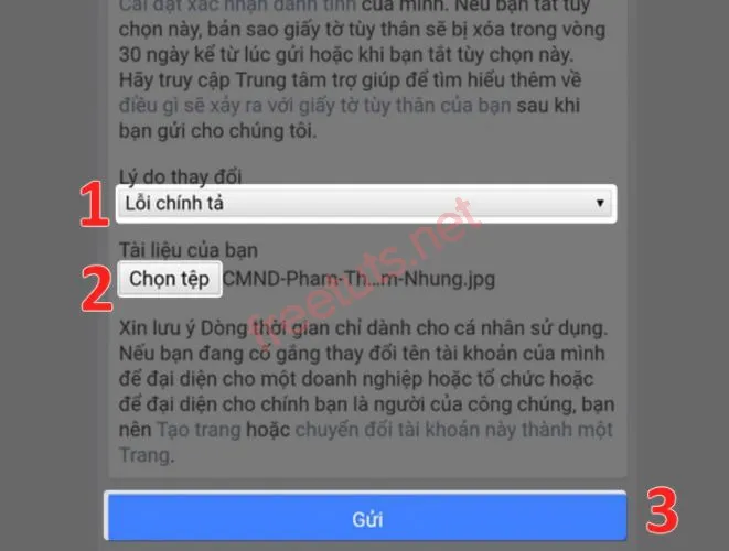 Tải lên hình ảnh giấy tờ tùy thân để xác nhận