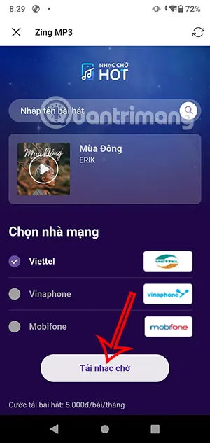 Tải nhạc chờ cho điện thoại