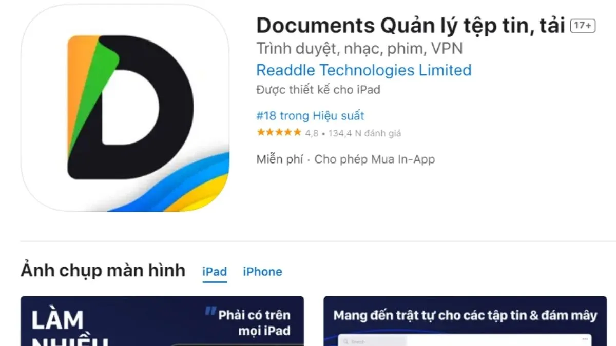 Tải và cài đặt ứng dụng Documents trên App Store để cài nhạc chuông