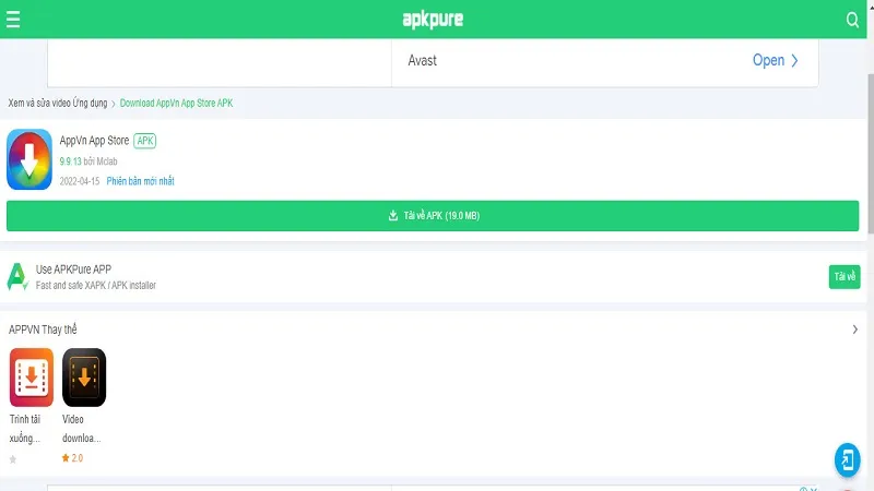 Tải về file APK cho Appvn trên thiết bị Android