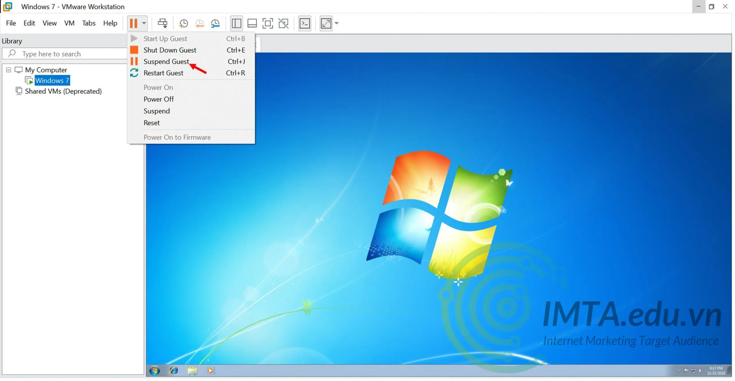 Tạm dừng máy ảo trong thời gian ngắn