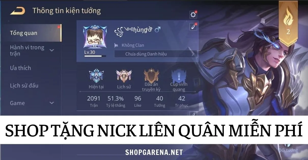Tặng Nick Liên Quân Có Nakroth Thứ Nguyên Vệ Thần