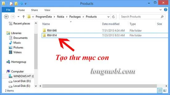 Tạo thư mục đúng đường dẫn trên điện thoại Nokia Lumia để quản lý file
