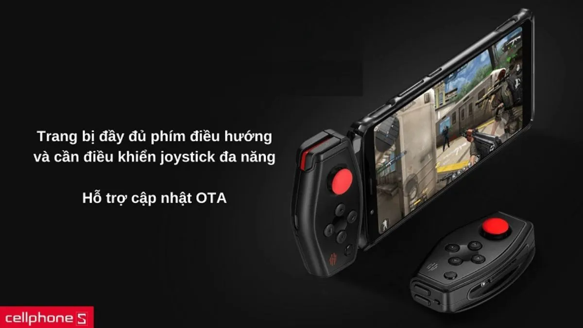 Tay cầm Nubia Red Magic Gamepad có thiết kế nhỏ gọn, kết nối không dây tiện lợi