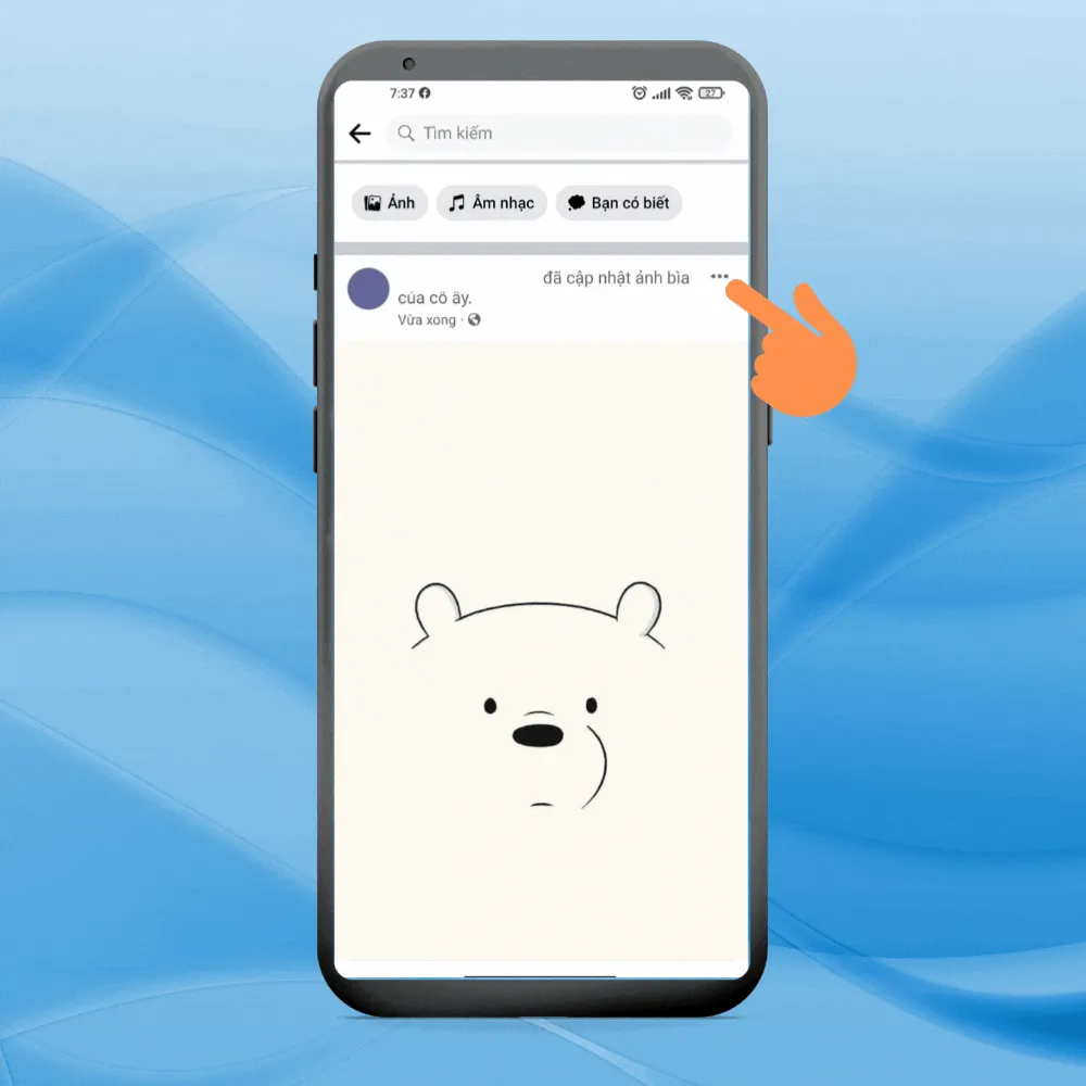 Thao tác ẩn bài đăng ảnh bìa khỏi trang cá nhân trên điện thoại