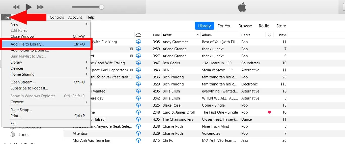 Thao tác mở thư mục chứa file nhạc để cài đặt nhạc chuông điện thoại itel