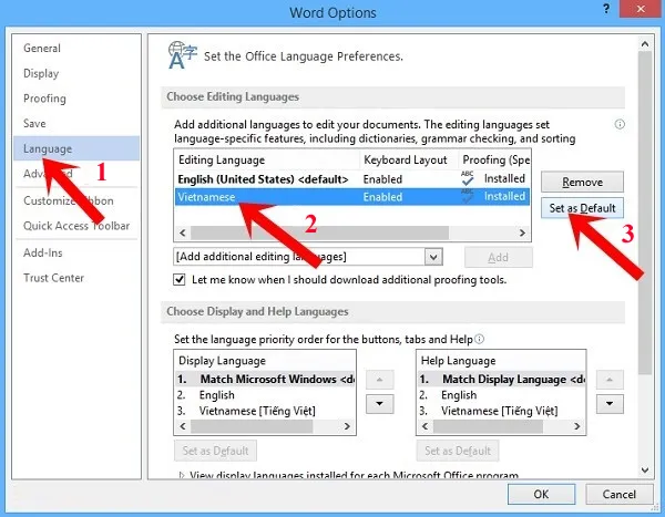 Thay đổi ngôn ngữ cho Office 2013
