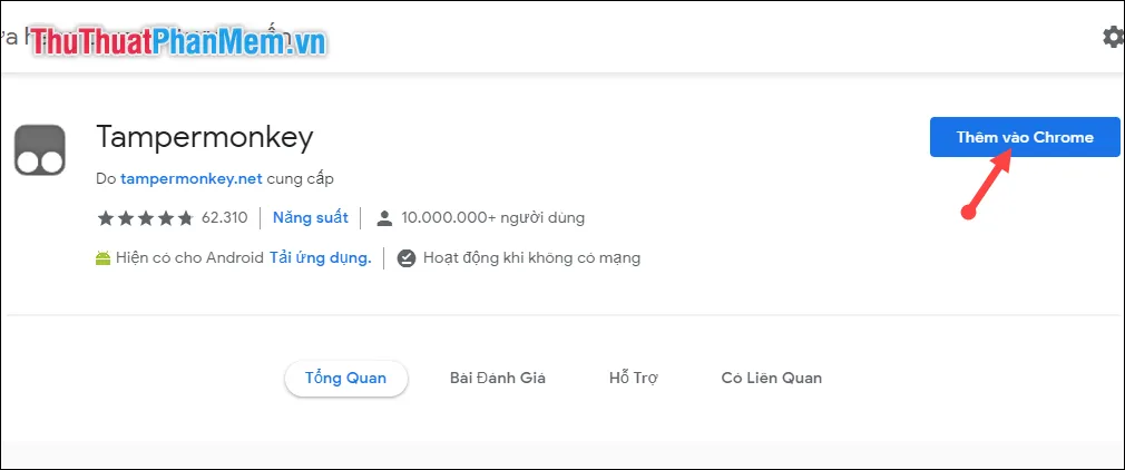 Thêm tiện ích Tampermonkey vào Chrome