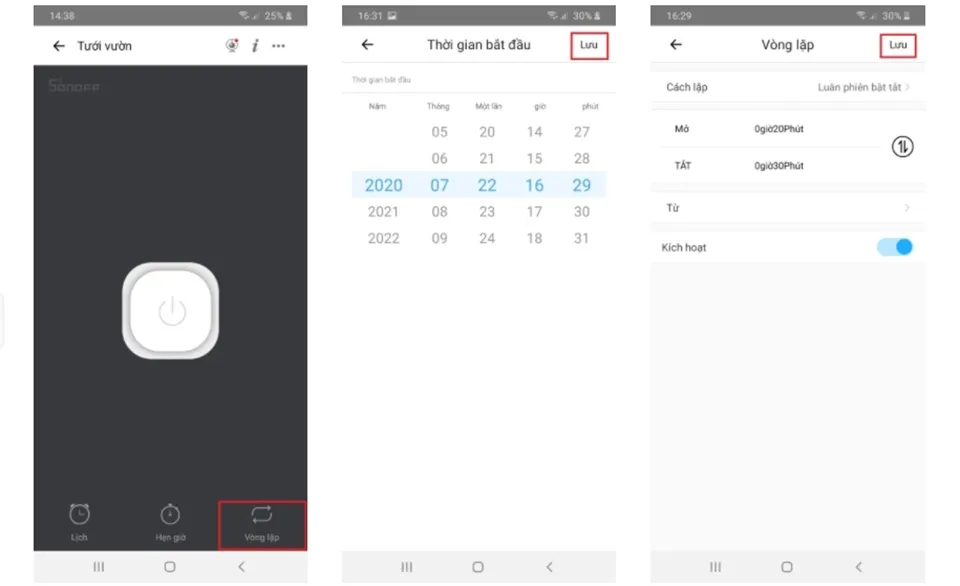 Thiết lập bộ hẹn giờ trên eWelink