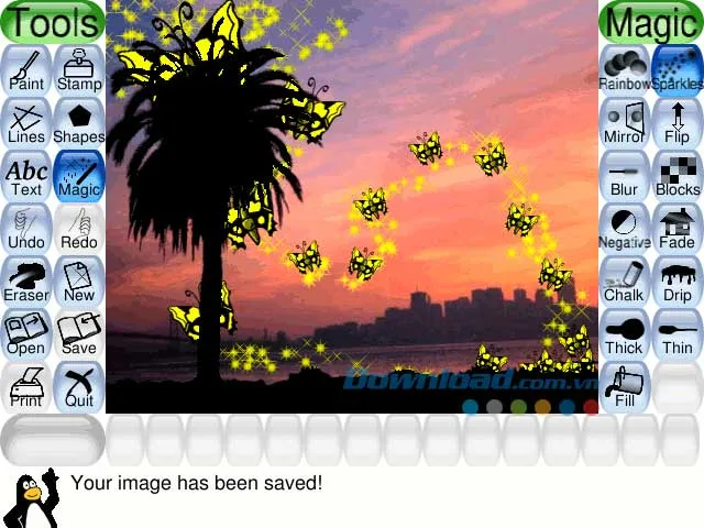 Thiết lập chế độ Full Screen và giao diện tiếng Việt trong Tux Paint Config