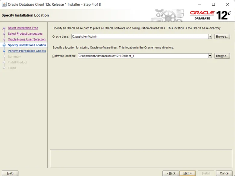 Thiết lập đường dẫn thư mục cài đặt cho Oracle Client trên hệ thống