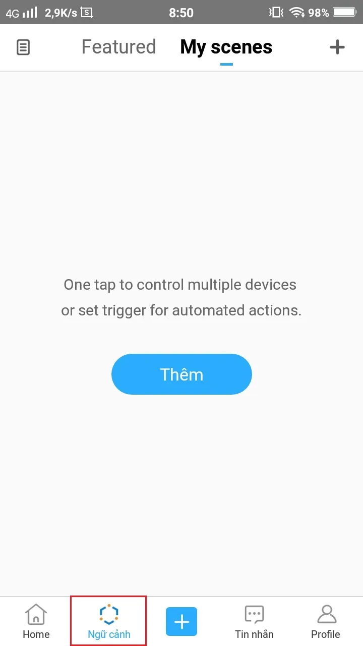 Thiết lập kịch bản tự động Ngữ cảnh (Scene) cho hệ thống Sonoff