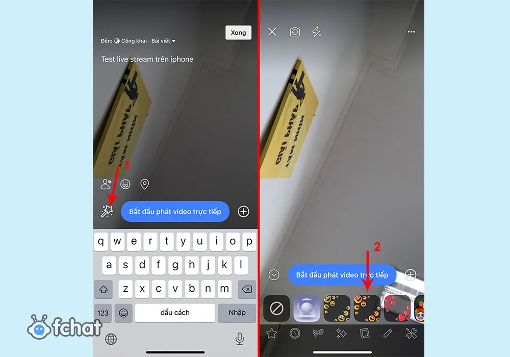 Thiết lập mô tả nội dung livestream chi tiết, thêm hiệu ứng và filter thu hút người xem trước khi phát trực tiếp