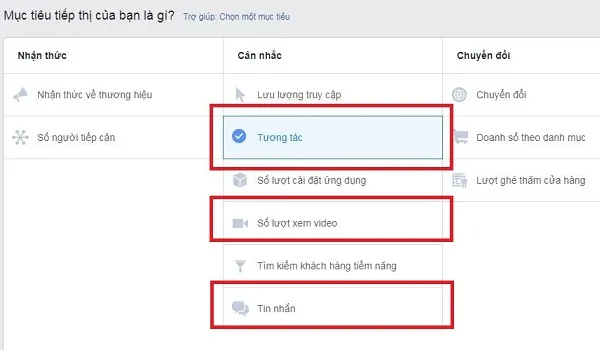 Thiết lập Mục tiêu chiến dịch Facebook Ads phù hợp để tăng hiệu quả