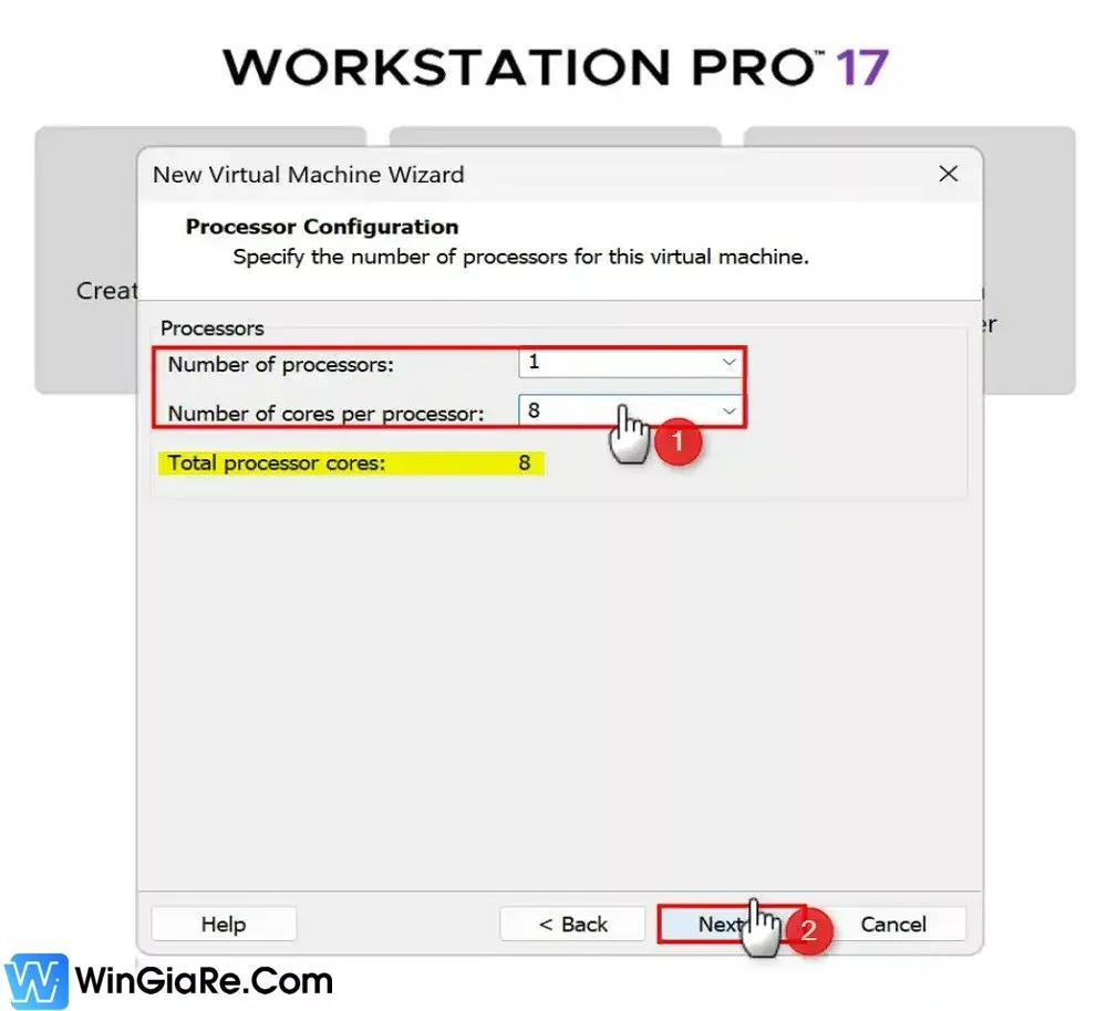 Thiết lập số lượng lõi xử lý (Processor cores) cho máy ảo macOS