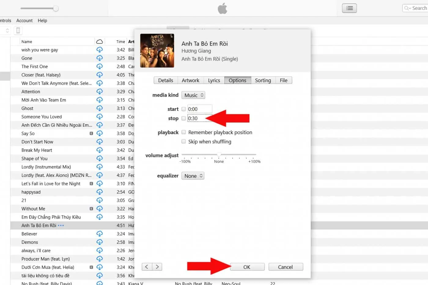 Thiết lập thời gian cắt đoạn nhạc chuông itel tối ưu