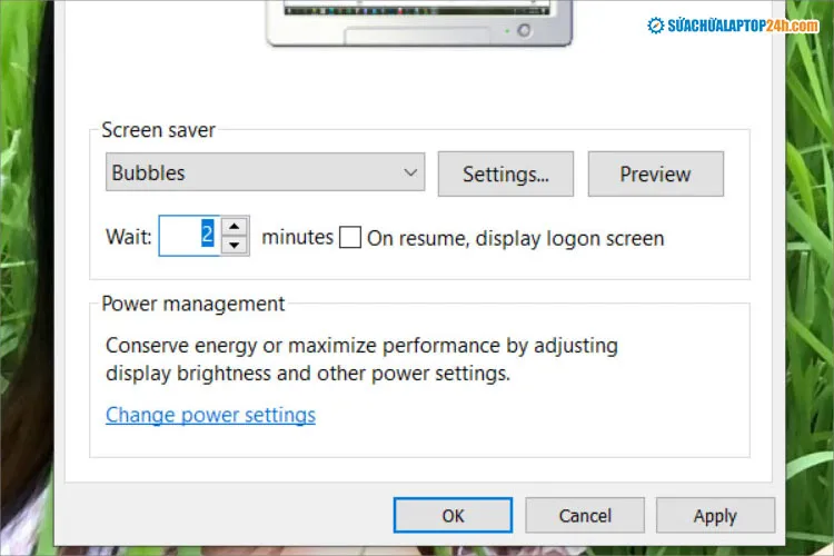 Thiết lập thời gian chờ (Wait) cho màn hình chờ Windows 10