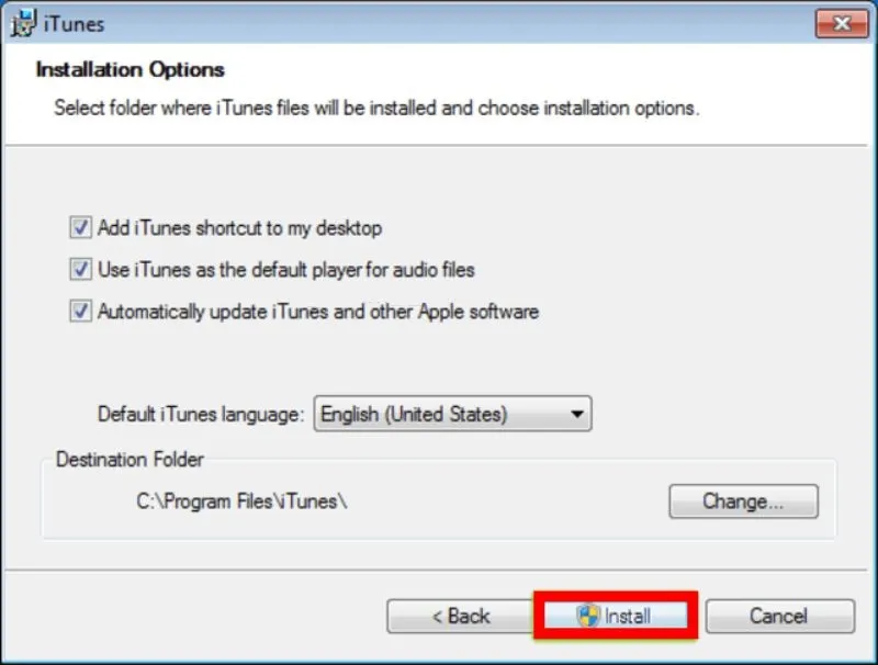 Thông báo hoàn tất quá trình cài đặt iTunes và yêu cầu khởi động lại máy tính