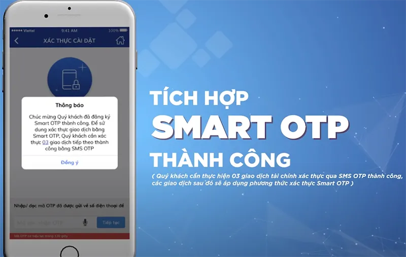 Thông báo kích hoạt Smart OTP BIDV thành công
