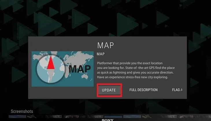 Thực hiện cập nhật ứng dụng đã chọn