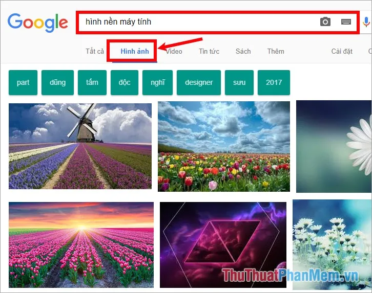 Thực hiện tìm kiếm trên Google với từ khóa download video facebook idm