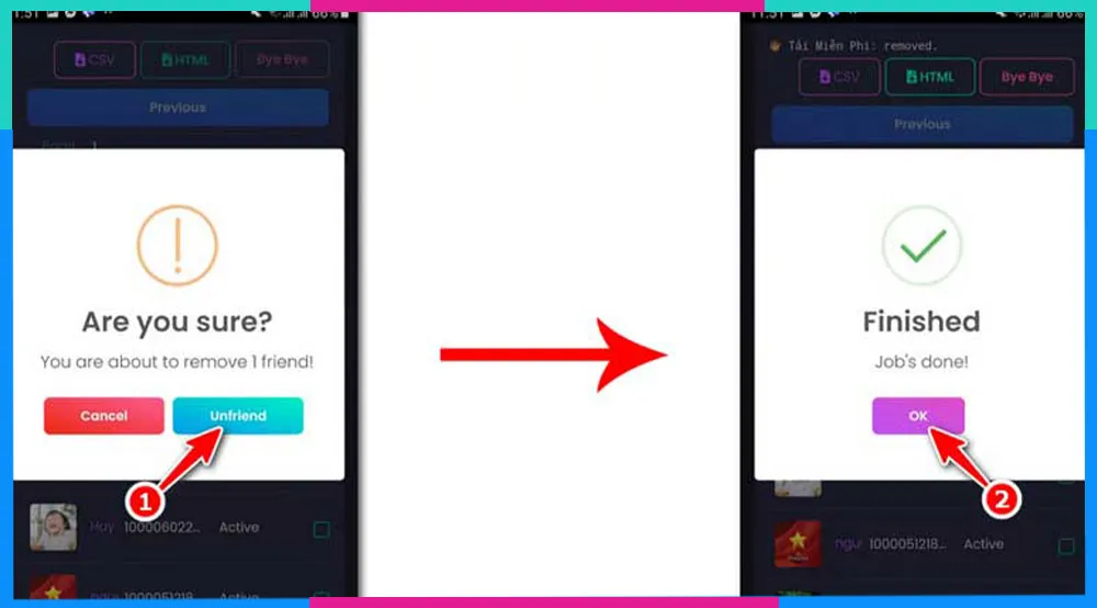Thực hiện Unfriend hàng loạt
