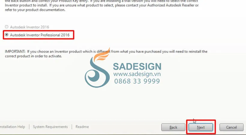 Tích chọn các component cần thiết, bao gồm Content Center Libraries và các tiện ích khác, sau đó chọn Next