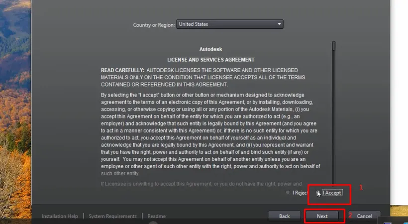 Tích chọn I accept sau đó chọn Next