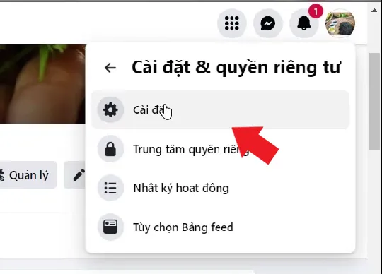 Tiếp tục nhấn vào Cài đặt