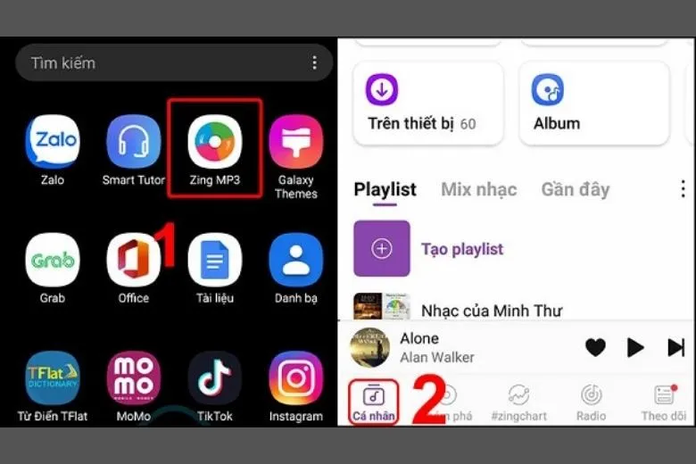 Tìm bài hát đã tải trên Zing MP3 để cài nhạc chuông